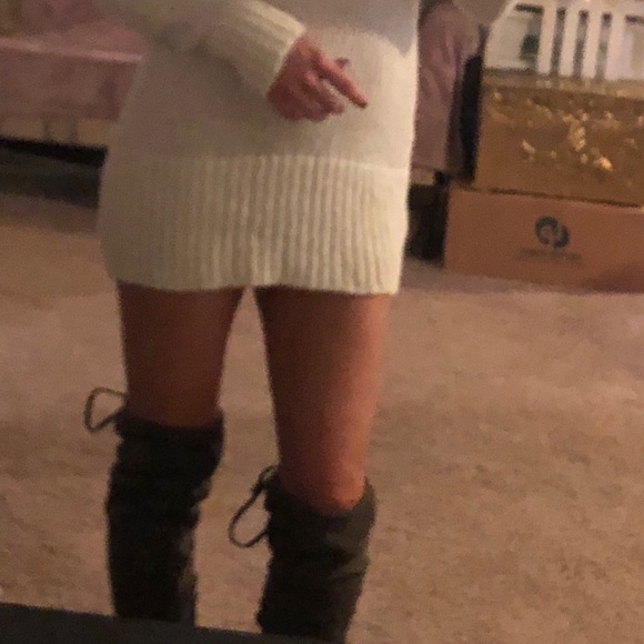 Ivory American Rag Sweater Dress, CowlNeck - Picture 7 of 8